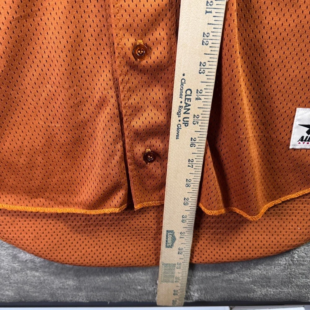 Alleson Athletic Mens Large Orange Baseball Jersey Category 5 #3 Short Sleeve